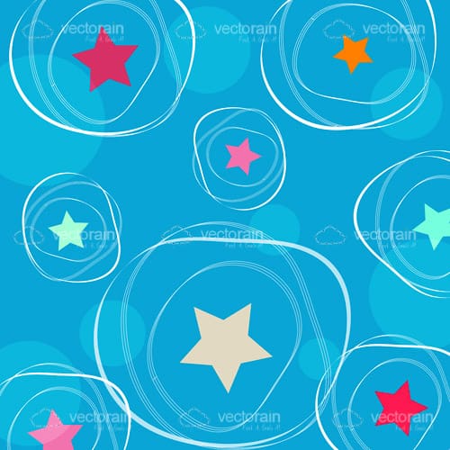 Fun Background with Abstract Stars and Circles